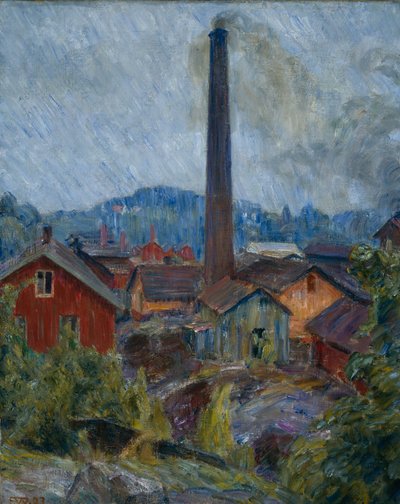 Edifici della fabbrica a Lysaker da Erik Theodor Werenskiold