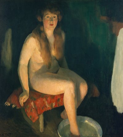 Pediluvio davanti al camino da Erik Theodor Werenskiold