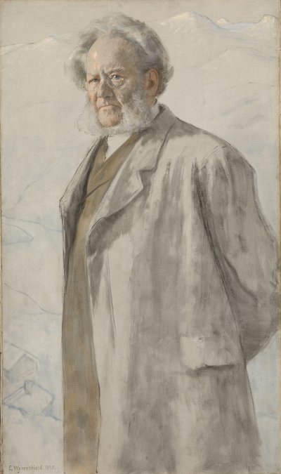 Ritratto di Henrik Ibsen 1828-1906, 1895 da Erik Theodor Werenskiold
