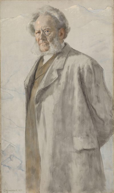 Ritratto di Henrik Ibsen da Erik Theodor Werenskiold