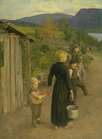 Bambini in attesa da Erik Theodor Werenskiold