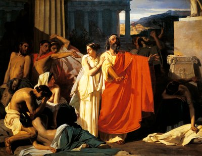 Edipo e Antigone durante la peste a Tebe, di Eugene-Ernest Hillemacher da Ernest Hillemacher