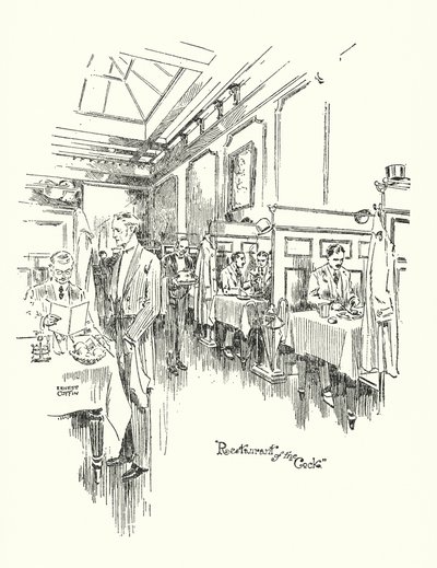 Vecchia Londra: Ristorante della Cock Tavern da Ernest (after) Coffin
