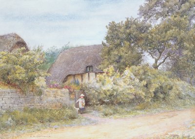 Un cottage del Gloucestershire (acquerello su carta) da Ernest Albert Chadwick