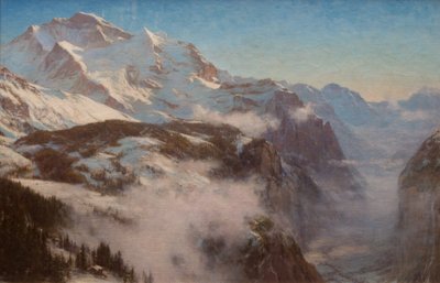Inverno nella Valle di Lauterbrunnen, Svizzera da Ernest Albert Waterlow