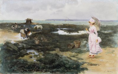 Sulla spiaggia da Ernest Ange Duez
