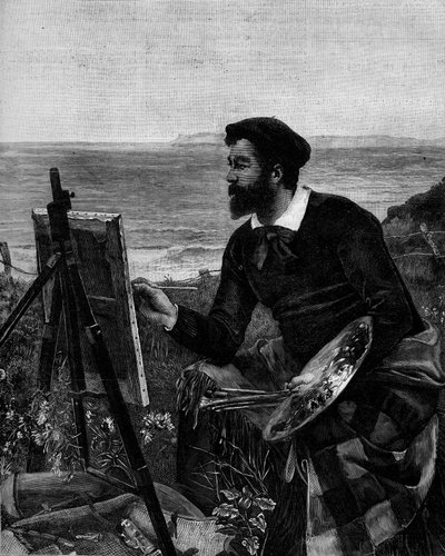 Ritratto del pittore Ulysse Butin. Incisione dal dipinto di Ernest Duez. In 