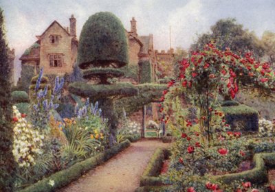 Delphinium nel Bordo Erbaceo a Levens Hall da Ernest Arthur Rowe