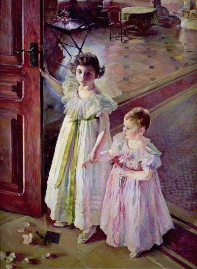 Bambine in un interno da Ernest Bieler