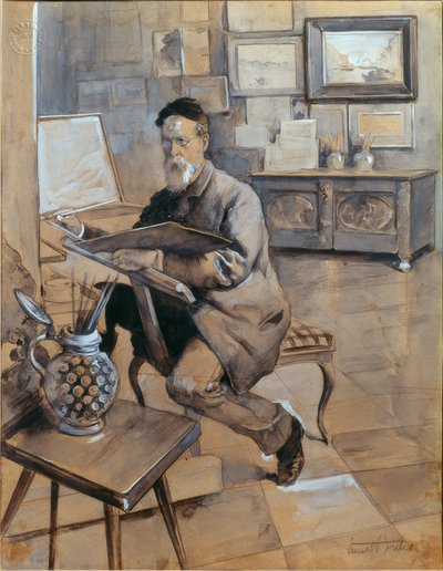 Il pittore Bocion nel suo studio da Ernest Bieler
