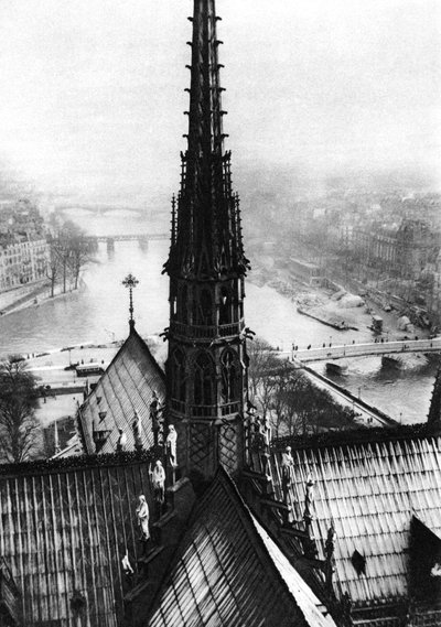 La guglia di Notre Dame vista dalle torri, Parigi, 1931 da Ernest Flammarion