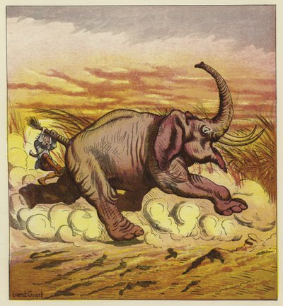 Jim Bold e un elefante infuriato da Ernest Henry Griset