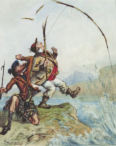 Il viaggio di vacanza del signor Lovejoy nelle Highlands per la pesca al salmone, da una serie di otto da Ernest Henry Griset