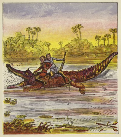 I fratelli audaci che viaggiano sul Nilo in coccodrillo da Ernest Henry Griset