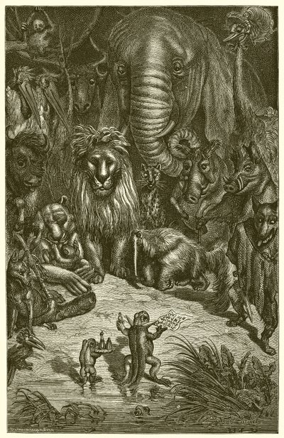 La rana e la volpe da Ernest Henry Griset