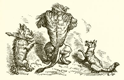 Il leone, la volpe e il lupo da Ernest Henry Griset