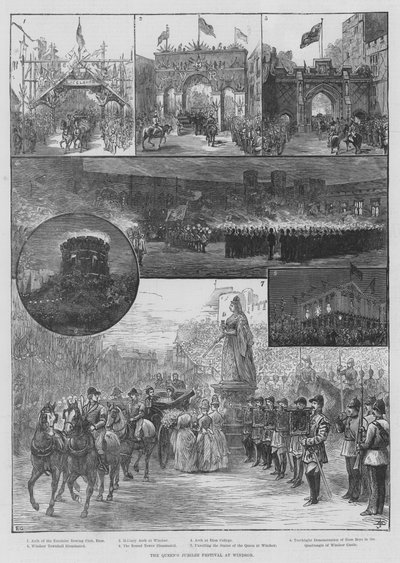 Il Festival del Giubileo della Regina a Windsor da Ernest Henry Griset
