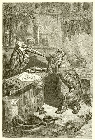 Il lupo e la gru da Ernest Henry Griset