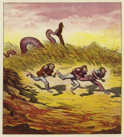 I tre marinai in fuga da un serpente gigante da Ernest Henry Griset