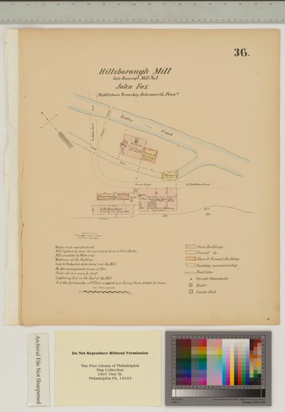Piano per Hillsborough Mill, Middletown Township, Delaware, illustrazione da 