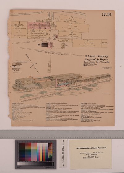 Conceria Schlosser, England e Bryan Tannery Station, Maryland, Hexamer General Surveys, 1883 da Ernest Hexamer