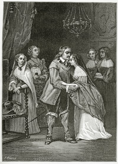 Cromwell e le sue figlie, XIX secolo da Ernest Hillemacher