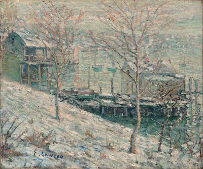 Scena invernale sul fiume Harlem da Ernest Lawson
