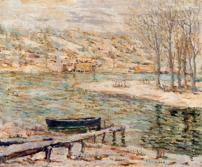 Scena fluviale - Barca e alberi da Ernest Lawson