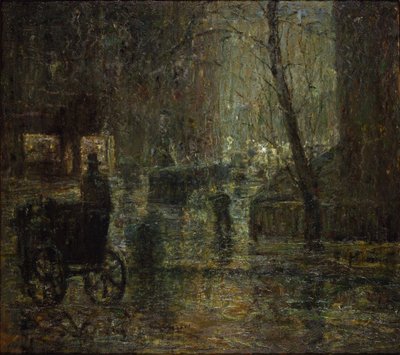Notte bagnata, Gramercy Park (Dopo la pioggia, Notturno) da Ernest Lawson