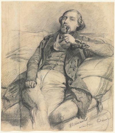Uomo che fuma, 1800s da Jean Louis Ernest Meissonier