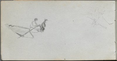Taccuino, pagina 04: Figure in una barca da Ernest Meissonier