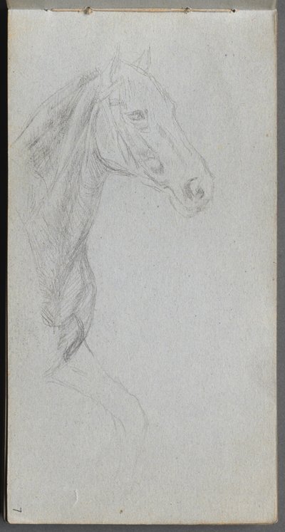 Quaderno di schizzi, pagina 07: Studio di un cavallo da Ernest Meissonier