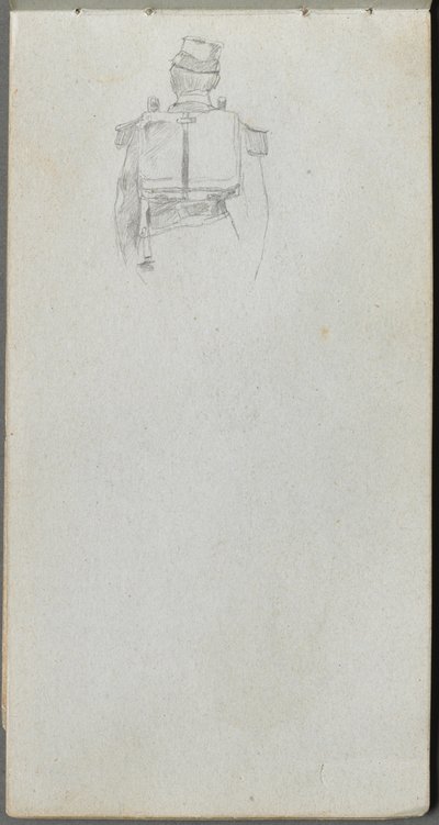 Taccuino degli schizzi, pagina 08: Studio di un soldato da dietro da Ernest Meissonier