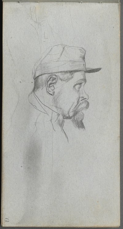 Taccuino, pagina 13: Busto di un uomo di profilo da Ernest Meissonier