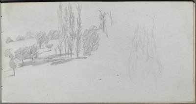 Taccuino, pagina 18: Studio di un Cavallo e Studio di un Paesaggio da Jean Louis Ernest Meissonier
