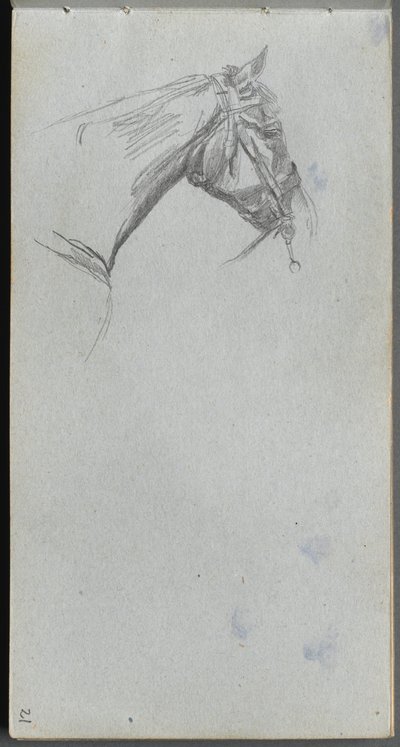 Taccuino degli schizzi, pagina 21: studio di un cavallo da Ernest Meissonier