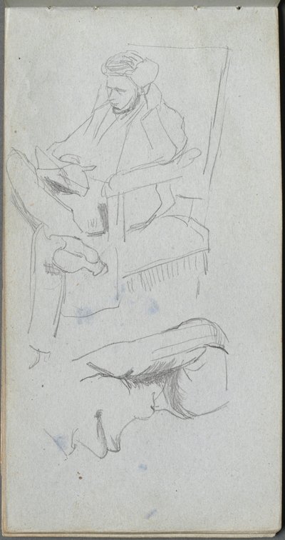 Quaderno di schizzi, pagina 24: Figura maschile seduta da Ernest Meissonier