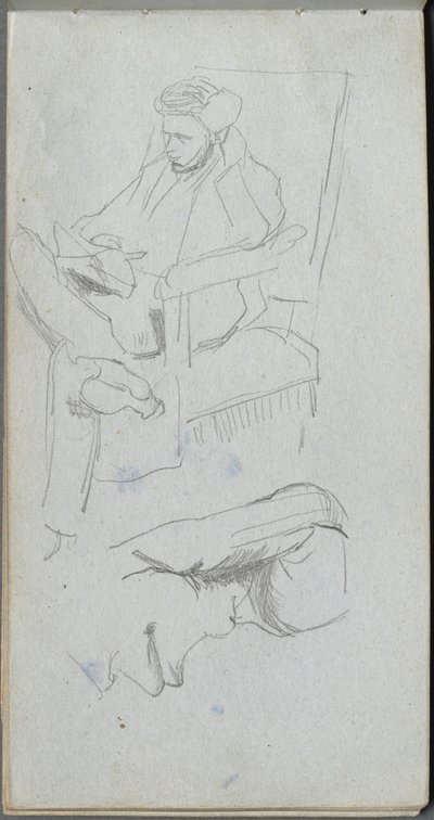 Taccuino, pagina 24: Figura maschile seduta da Jean Louis Ernest Meissonier