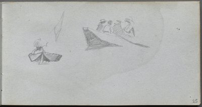 Taccuino, pagina 25: Studi di figure in barche da Ernest Meissonier