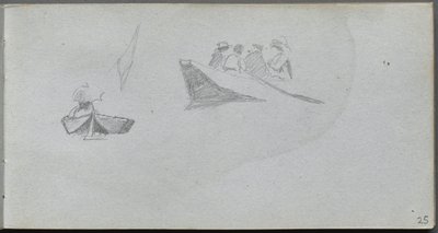 Taccuino, pagina 25: Studi di figure in barche da Jean Louis Ernest Meissonier