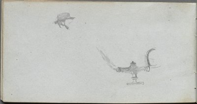Taccuino, pagina 26: Studio di una testa e una lampada da Jean Louis Ernest Meissonier