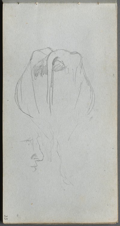 Taccuino, pagina 33: Studio di una mucca da dietro e studio di profilo da Jean Louis Ernest Meissonier