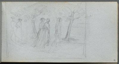 Taccuino, pagina 41: Figure in un paesaggio da Jean Louis Ernest Meissonier