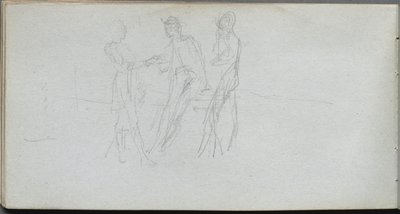 Quaderno di schizzi, pagina 42: Tre figure da Ernest Meissonier