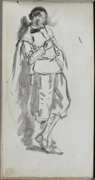 Taccuino, pagina 46: Figura maschile in piedi da Ernest Meissonier
