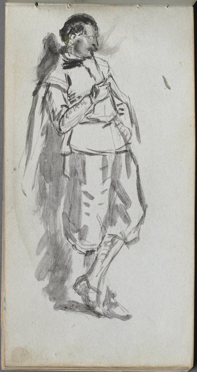 Taccuino, pagina 46: Figura maschile in piedi da Jean Louis Ernest Meissonier