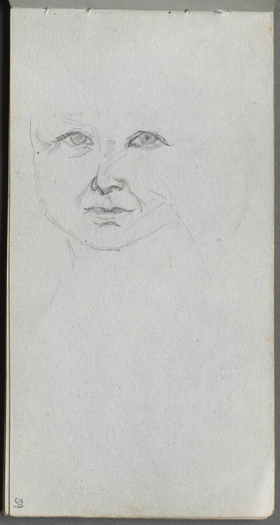 Quaderno degli schizzi, pagina 59: Studio di un volto da Ernest Meissonier