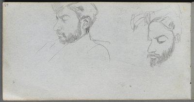 Taccuino, pagina 65: Studio di volti di profilo da Ernest Meissonier