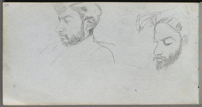 Taccuino, pagina 65: Studio di volti di profilo da Jean Louis Ernest Meissonier