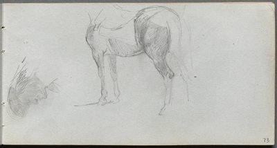 Taccuino, pagina 73: Studio di un cavallo, profilo da Ernest Meissonier